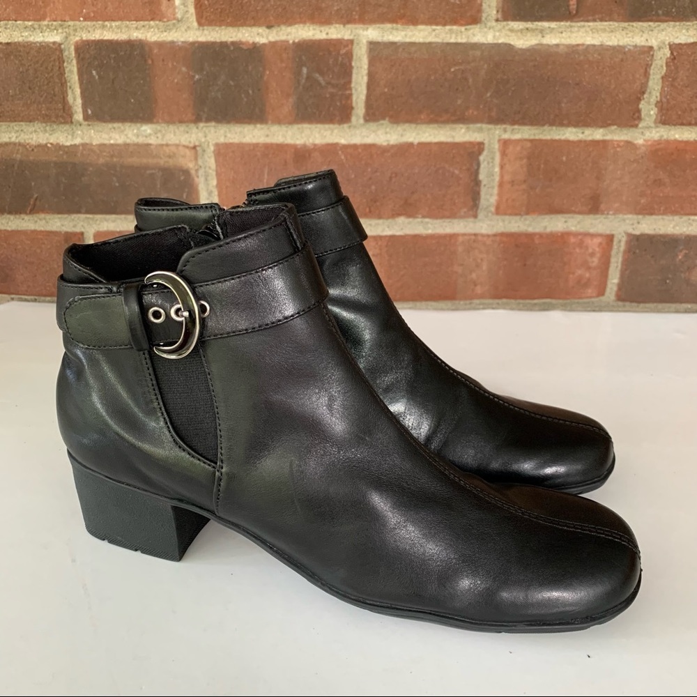 Elites by Walking Cradles Women’s Black Leather Ankle Boots Size US 7.5 N Narrow
